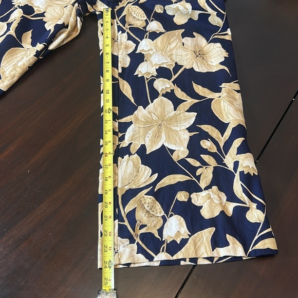 JOIE Linen Blend Wide Leg Flare Tropical Print Cropped Palazzo Pants Size 2 - Picture 6 of 11